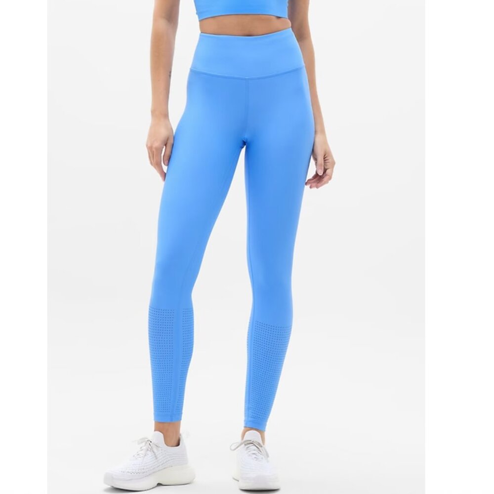 M, L, XL - ATHLETA Interval High Rise Perforated Legging Cornflower Blue NEW